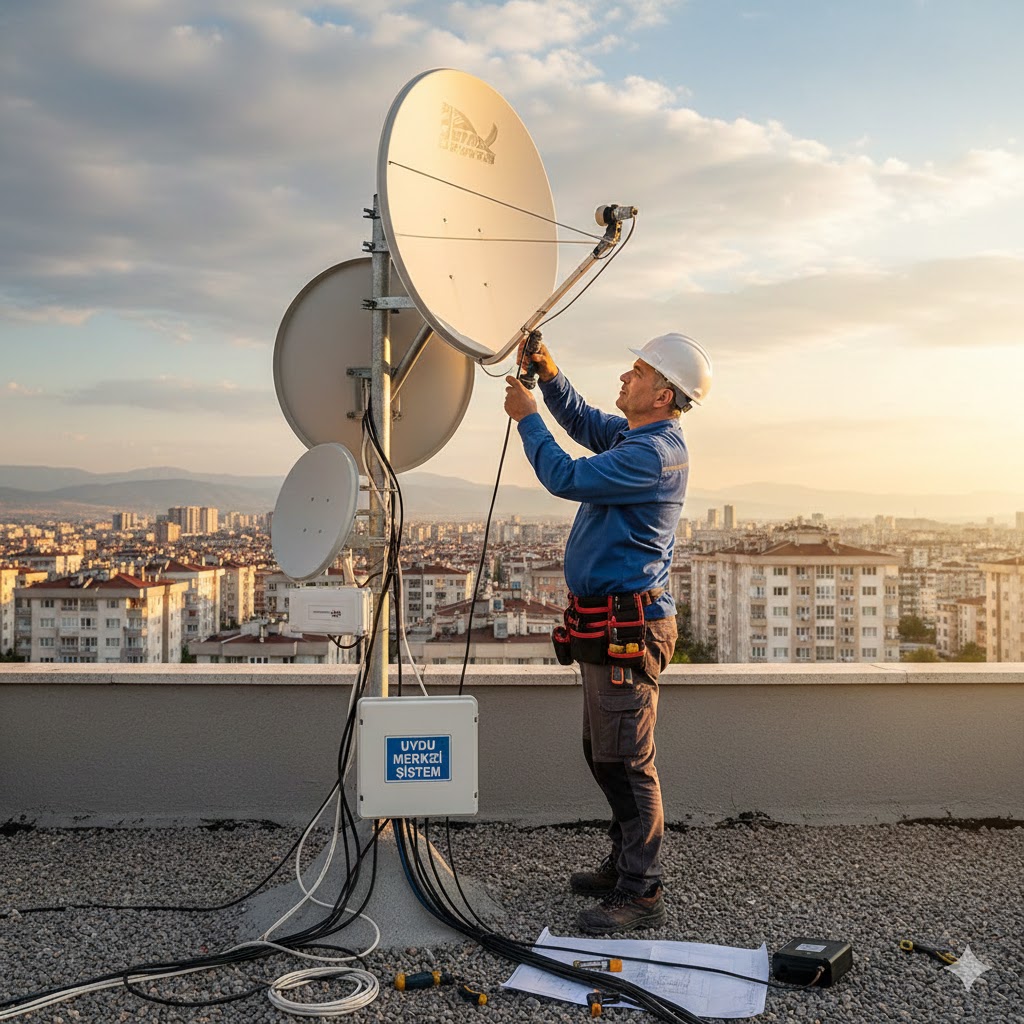 Merkezi sistem multiswitch splitter daire hatları sinyal ölçümü Ankara